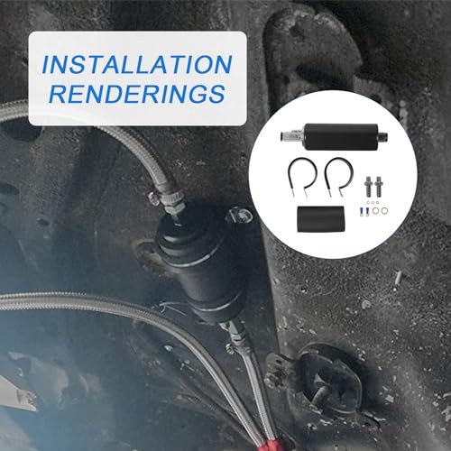 Universal External Inline Performance Fuel Pump Black 255LPH Replacement For