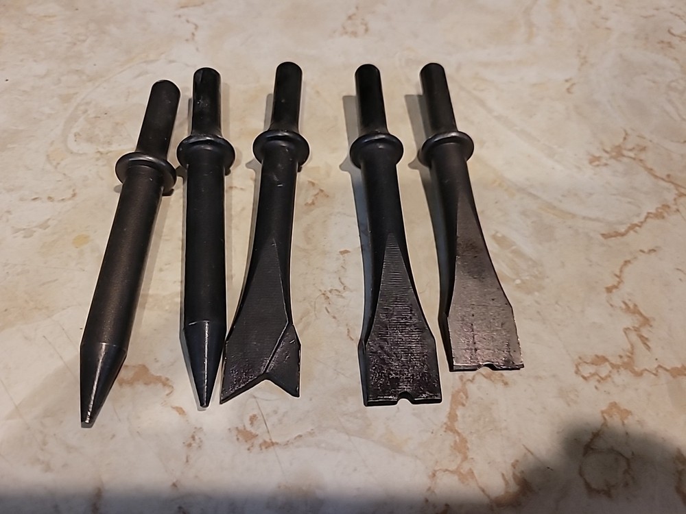 Pneumatic 5 Piece Chisel Set. 5”. Unbranded