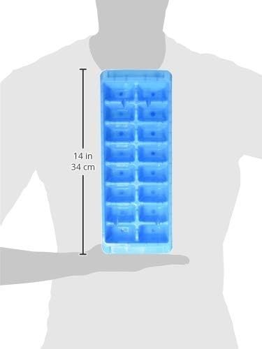 2 Pack Ice Cube Trays Plastic Rectangular Shape Stackable Flexible Washable