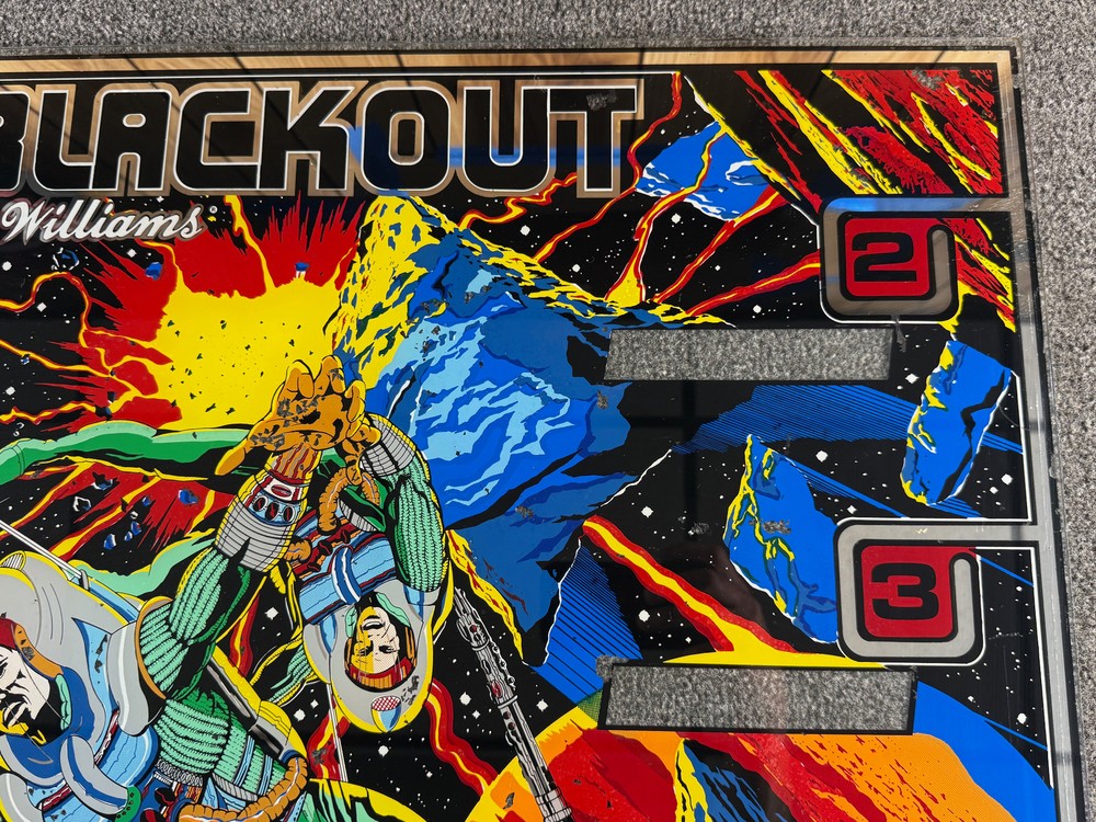 Williams Blackout Pinball Machine Game Backglass ORIGINAL