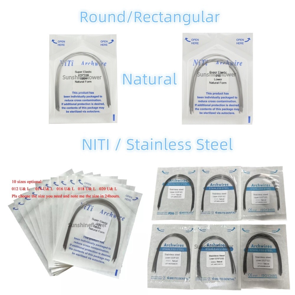 Dental Orthodontic Round Rectangular Arch Wire Stainless/NITI Arch Wire Natural