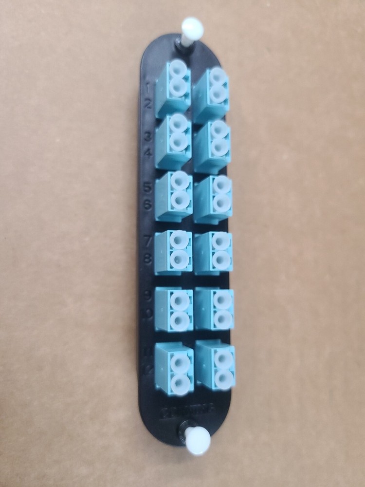 CorningCCH-CP24-E4 Patch Panel,12 LC Duplex 10Gig Aqua OM3/OM4 Adapters Open Box