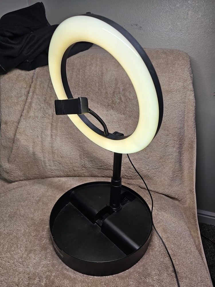 Portable LED Ring Light Self-Storing Vlogging Kit Sunpak Folding