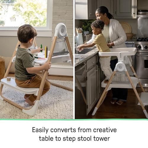 Table to Tower 2-in-1 Toddler Tower for Kitchen, Play Table & Step Stool,
