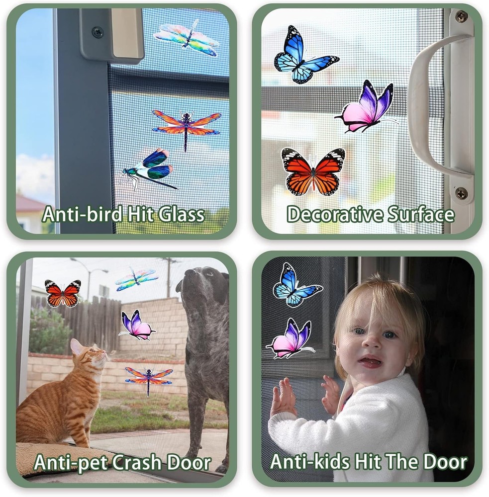 12 Pcs Screen Door Magnets Butterfly Dragonfly Decorative Protector...
