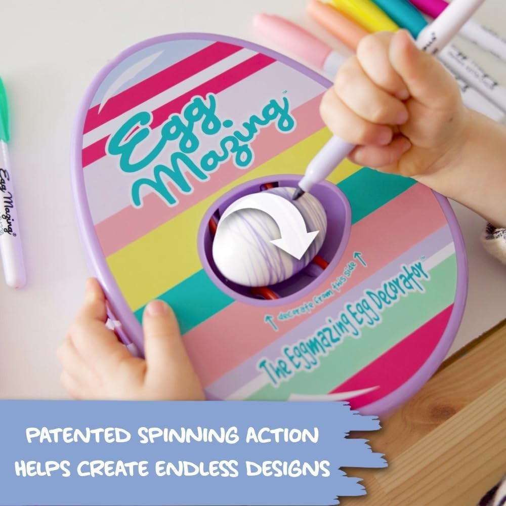Eggmazing Egg Decorator Kit - Easter Egg Decorating Spinner with 8 Colorful