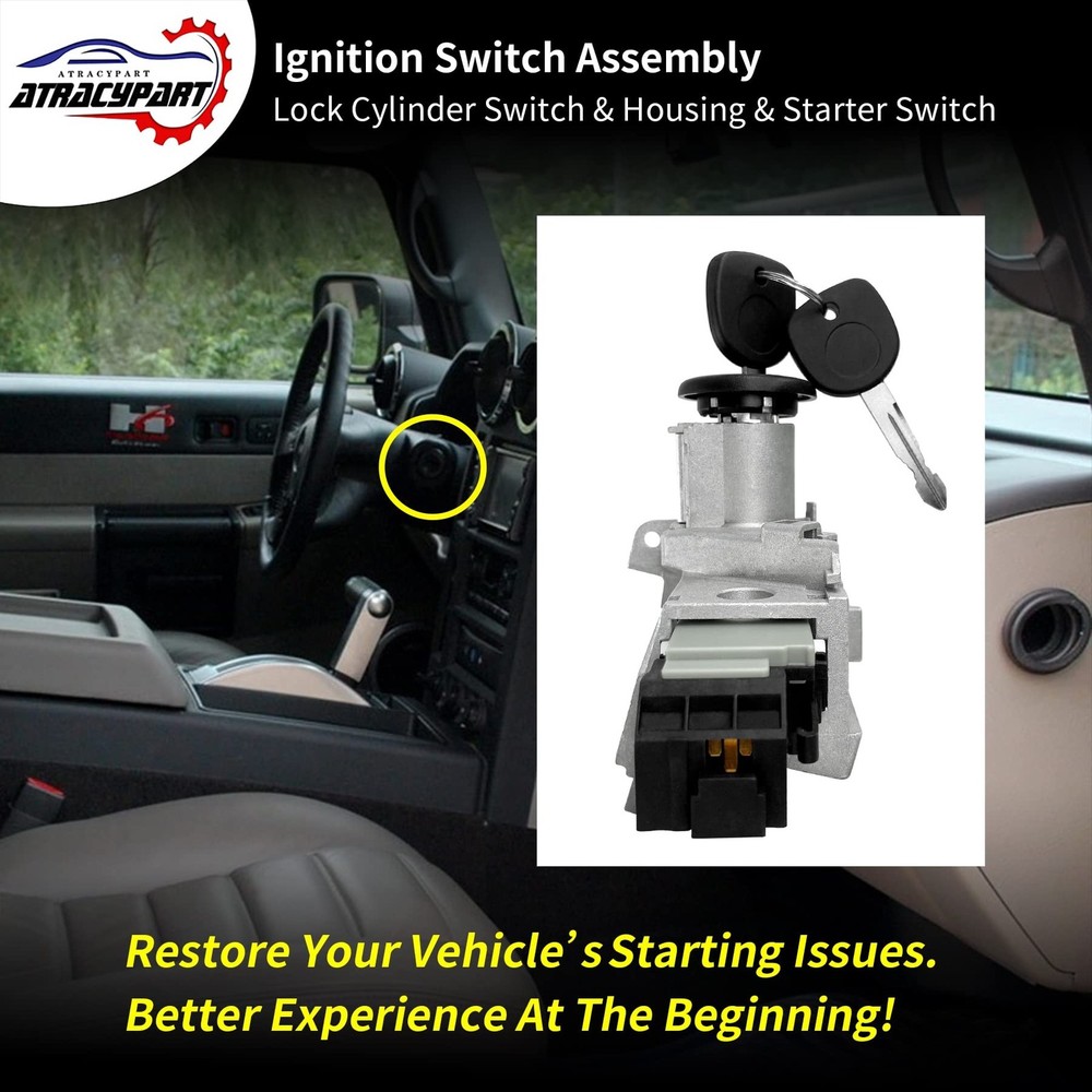 Ignition Assembly | Lock Cylinder Switch & Cylinder Housing & Starter Switch ...