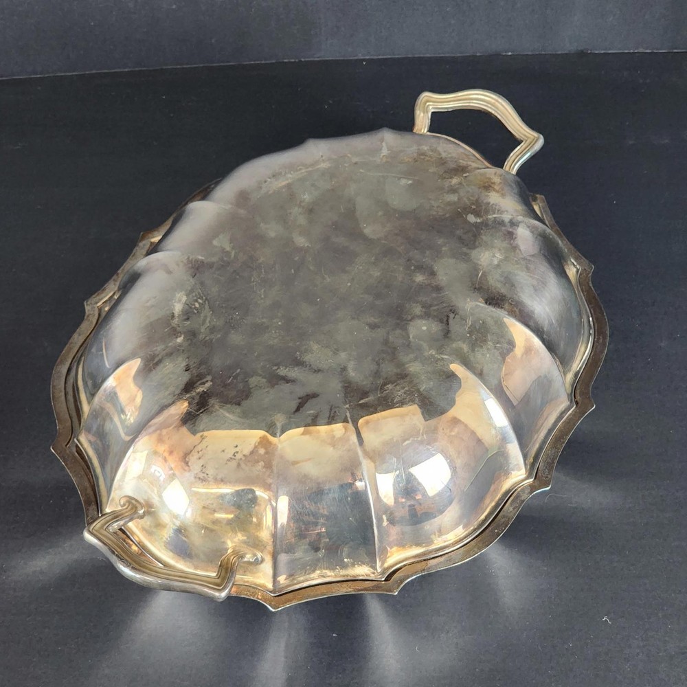 Vintage Silver Plated "Chippendale" Divided & Covered Vegetable Platter