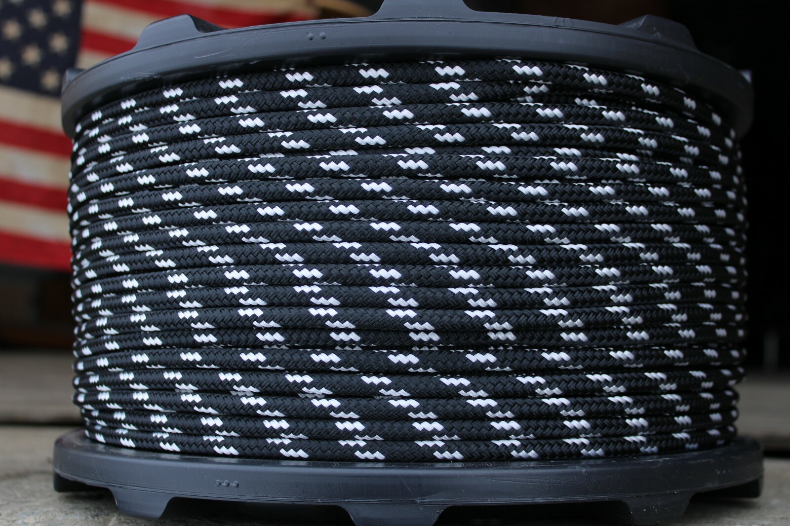 NovaTech XLE Halyard Sheet Line, Dacron Sailboat Rope 5/16" x 100' Black/White