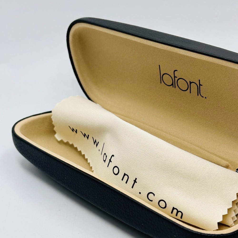 Lafont Case Glasses Case Sunglasses Logo Black Leather Hardshell