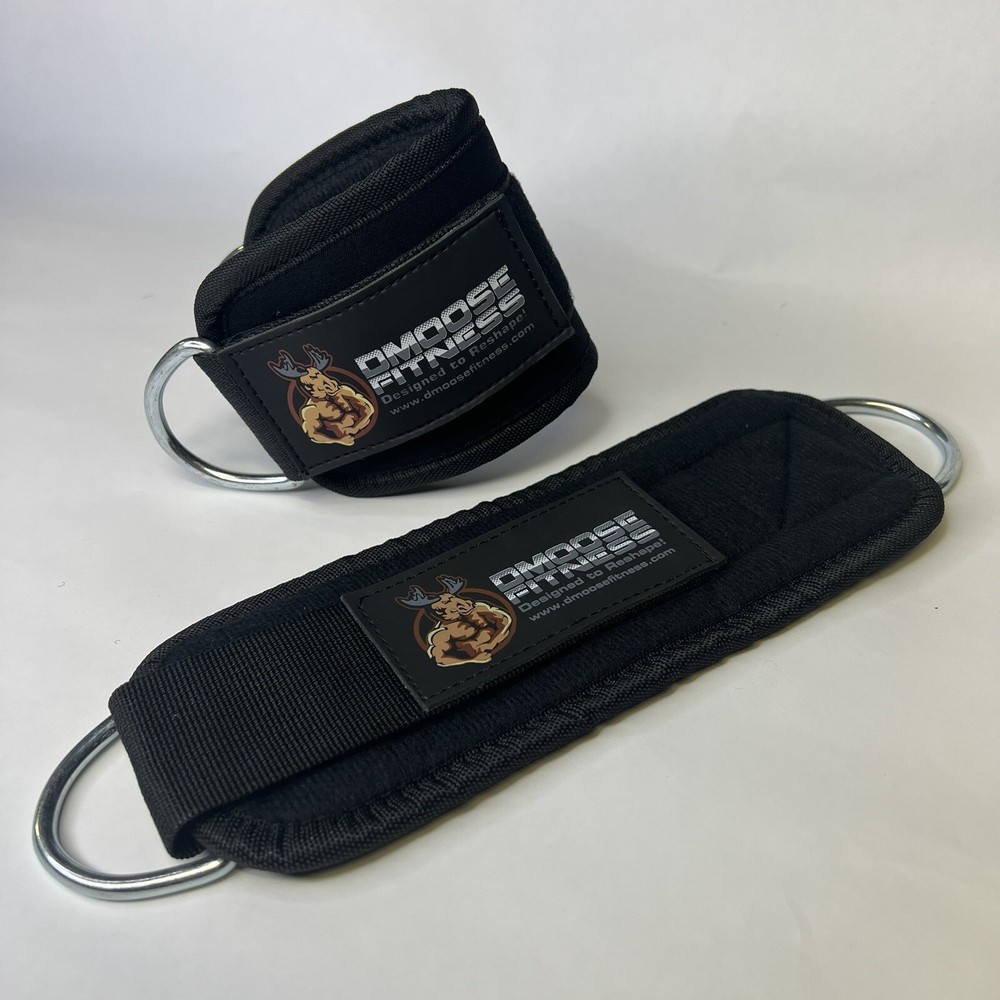 NEW! 2-Pack • DMoose Ankle Strap • Cable Machine Attachments • Gym Black (Pair)