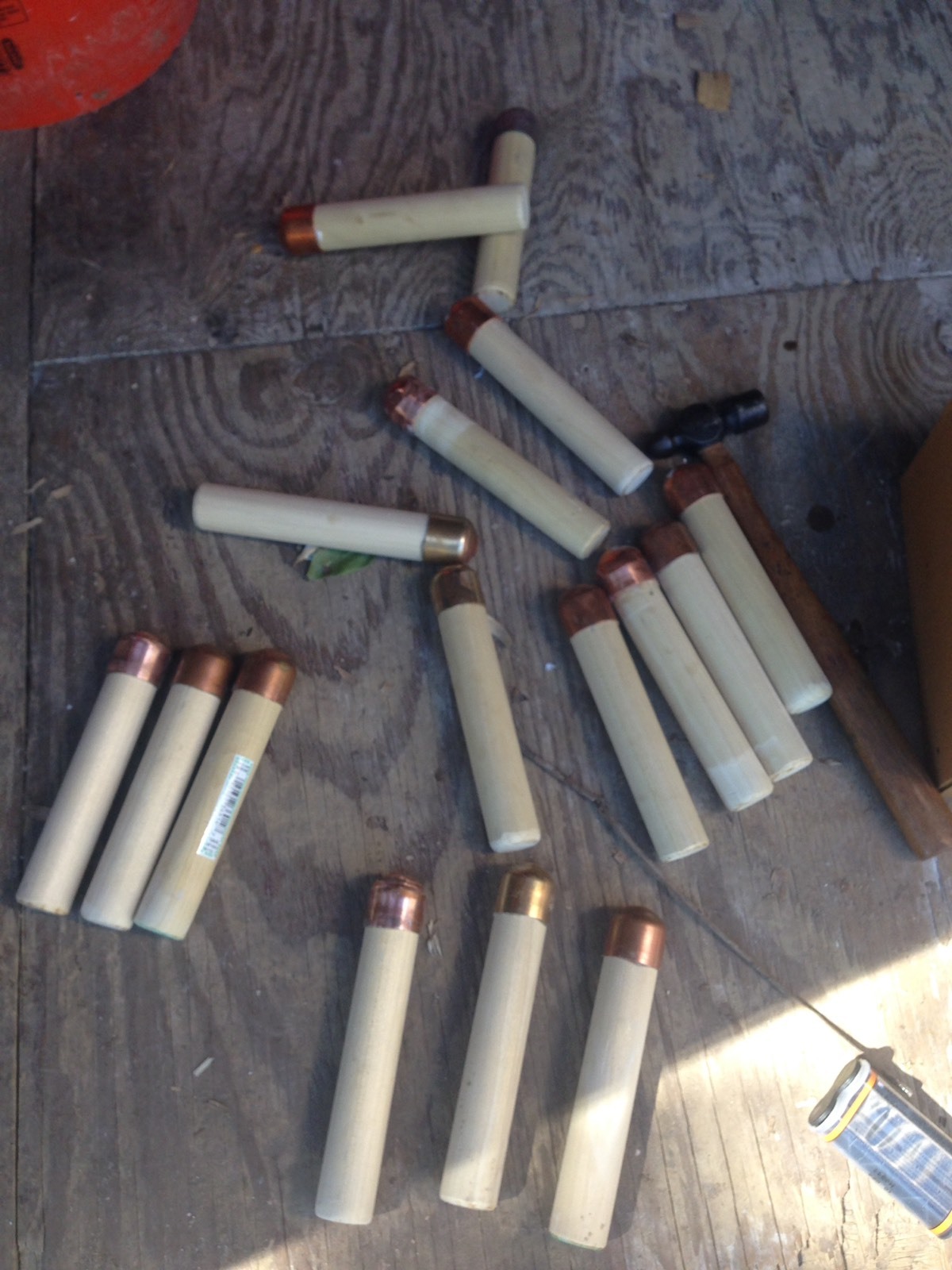 Lot of 3 1" Copper Lead Fill Knapping Boppers