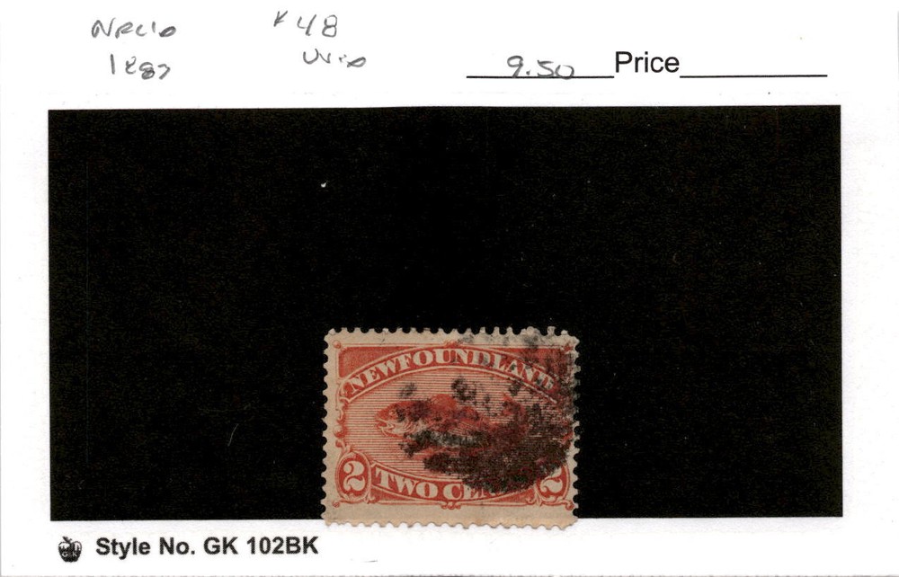 Newfoundland, Postage Stamp, #48 Used, 1887 Codfish (AG)
