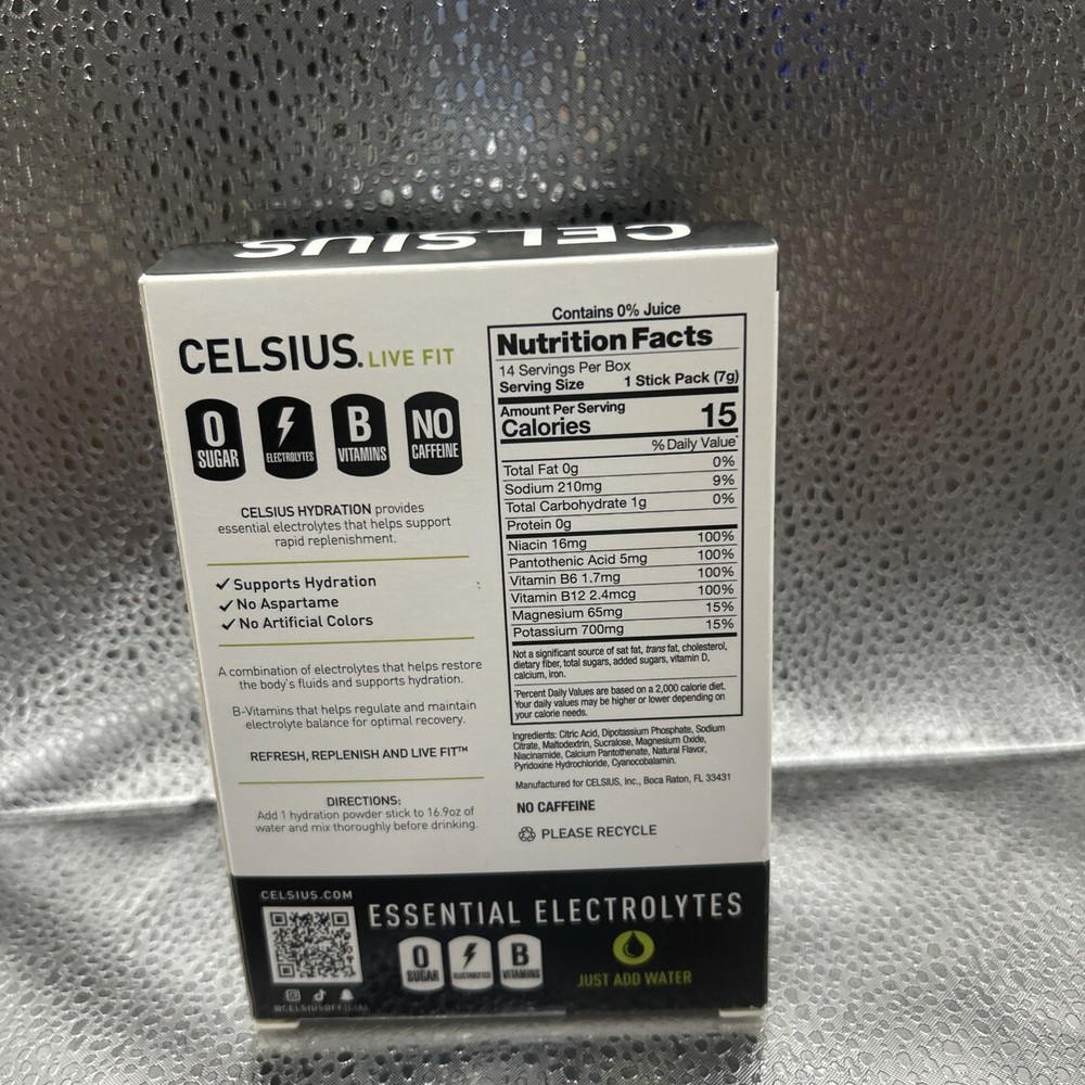 Celsius Sugar-Free Electrolyte Hydration Pack - Lemon Lime caffeine free