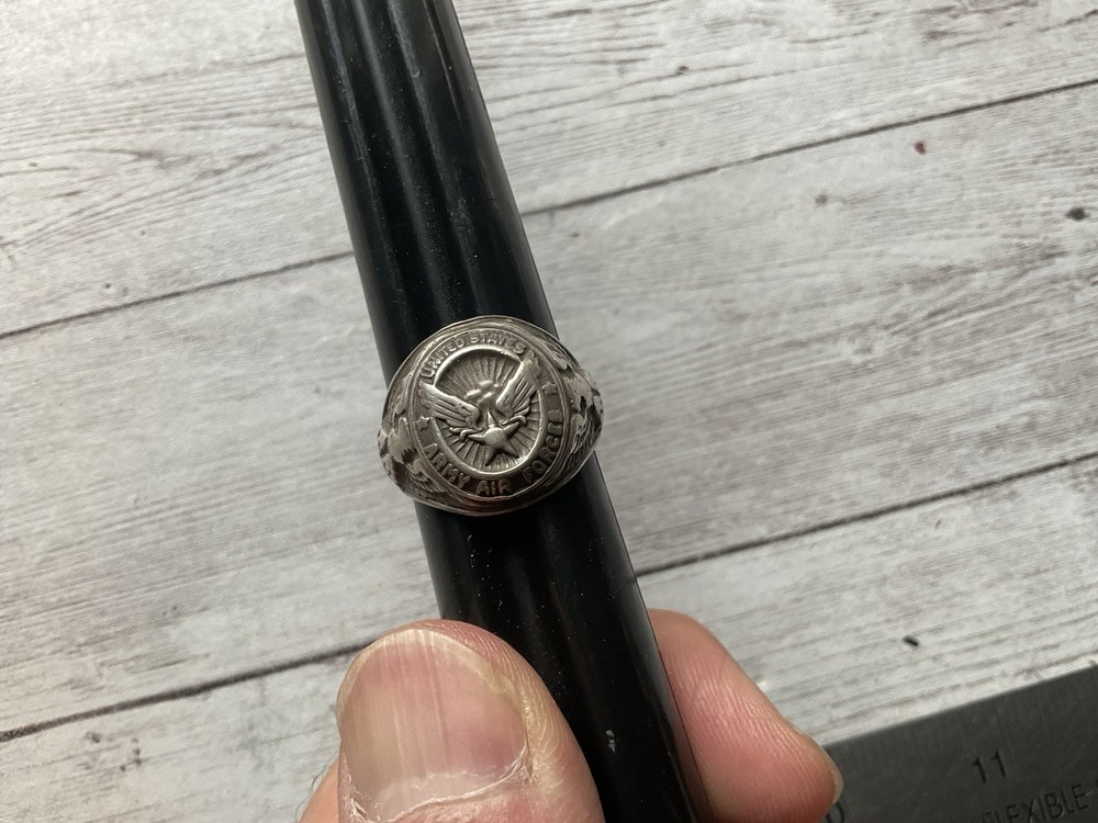 ORIGINAL WWII USAAF WINGED STAR RING - STERLING