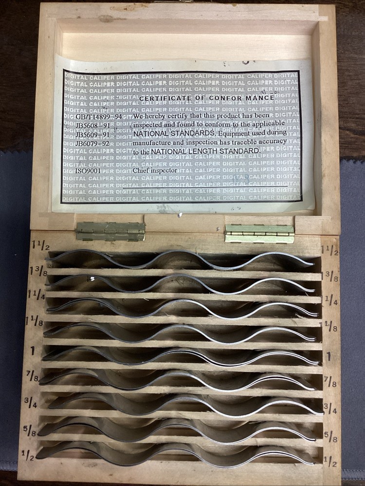 THIN Wavy Parallel Set 1/2 1-1/2" MACHINIST TOOL MAKER Schleuniger W/Case (EB2)