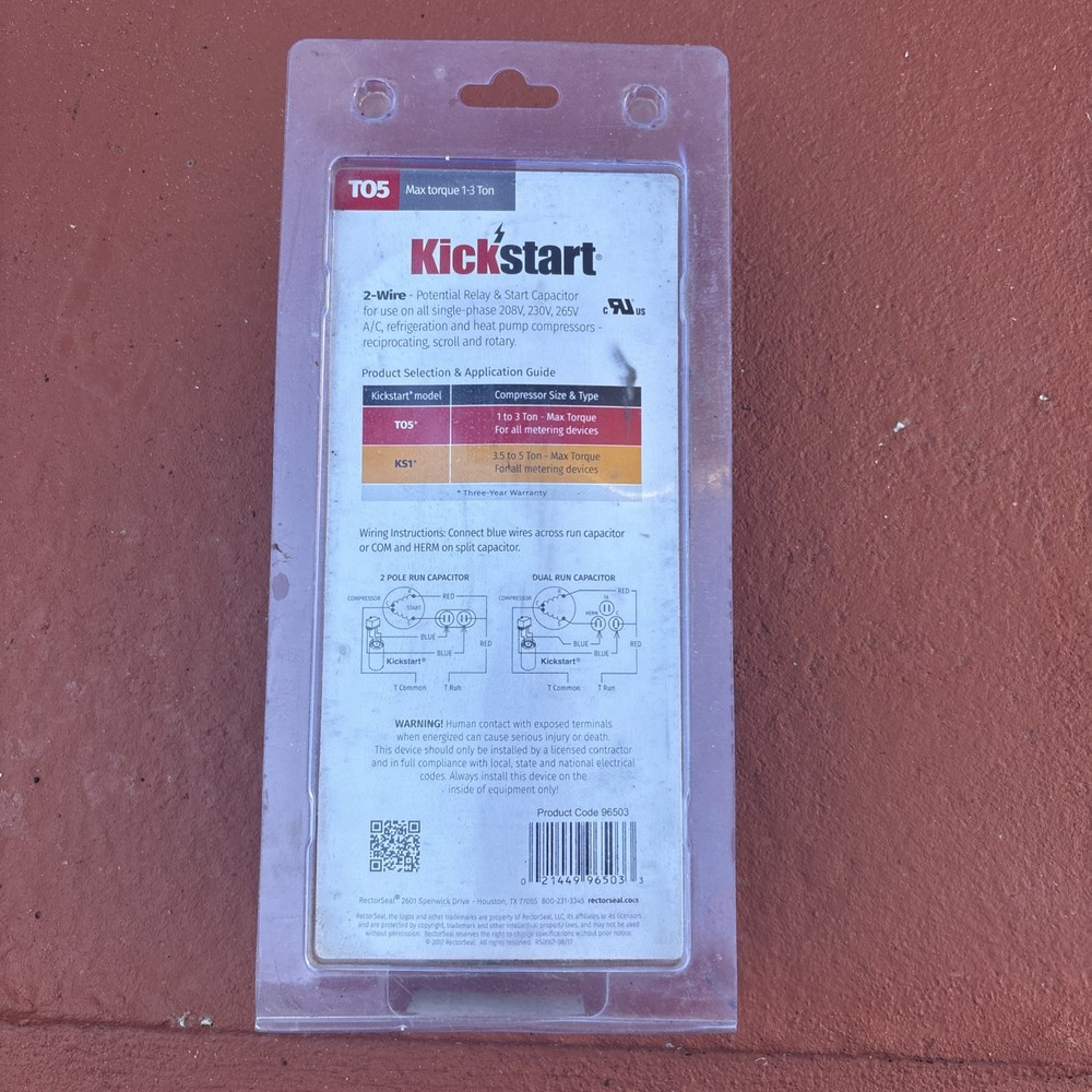 RectorSeal Kickstart 96503 Compressor Hard Start Device HVAC Replacement Part