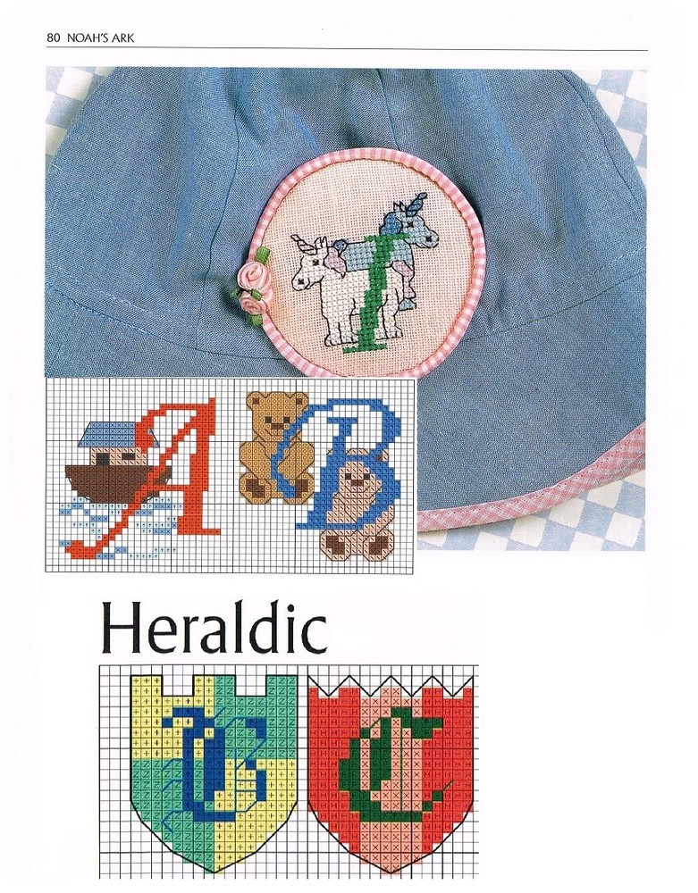 NOAH ARK  & HERALDIC  FULL ABCS   CROSS STITCH PATTERN  ONLY   -  ZTC