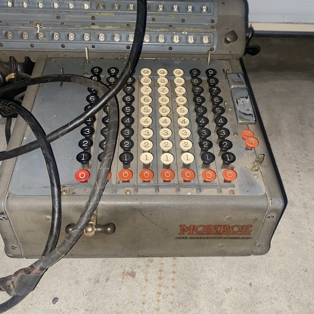 Rare Vintage Monroe High Speed Adding Machine Calculator Electric Untested