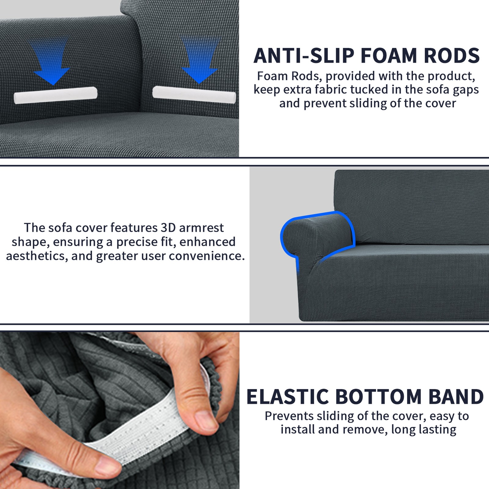 PREMIUM Elastic STRETCH SOFA COVERS Slipcover Protector Settee 1/2/3/4 Seater US