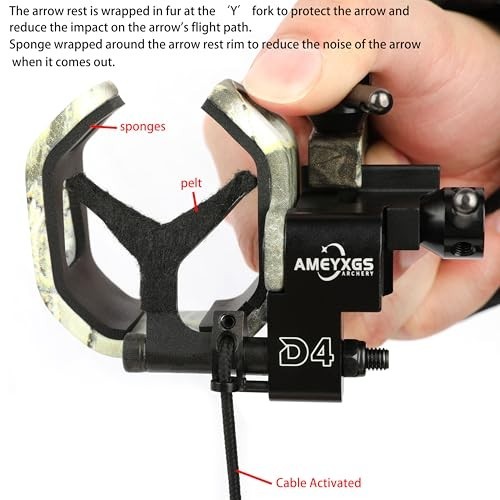 Adjustable Drop Away Arrow Rest for Right Hand Compound Bow - Full Containment,