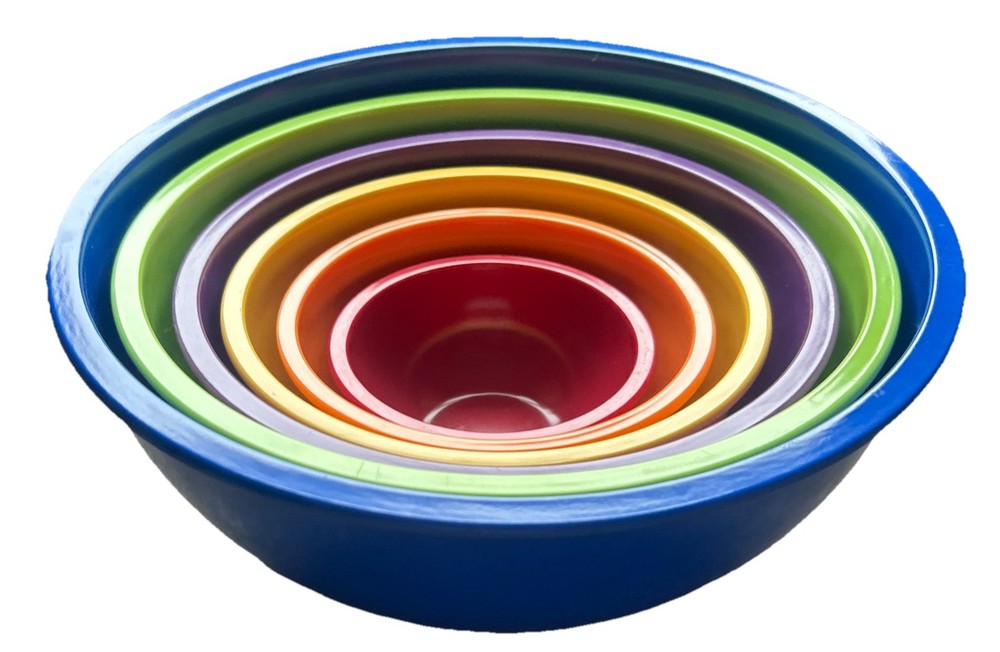6 GHP Melamine Nesting Mixing Bowls Assorted Colors  Assorted Sizes *NOTE*