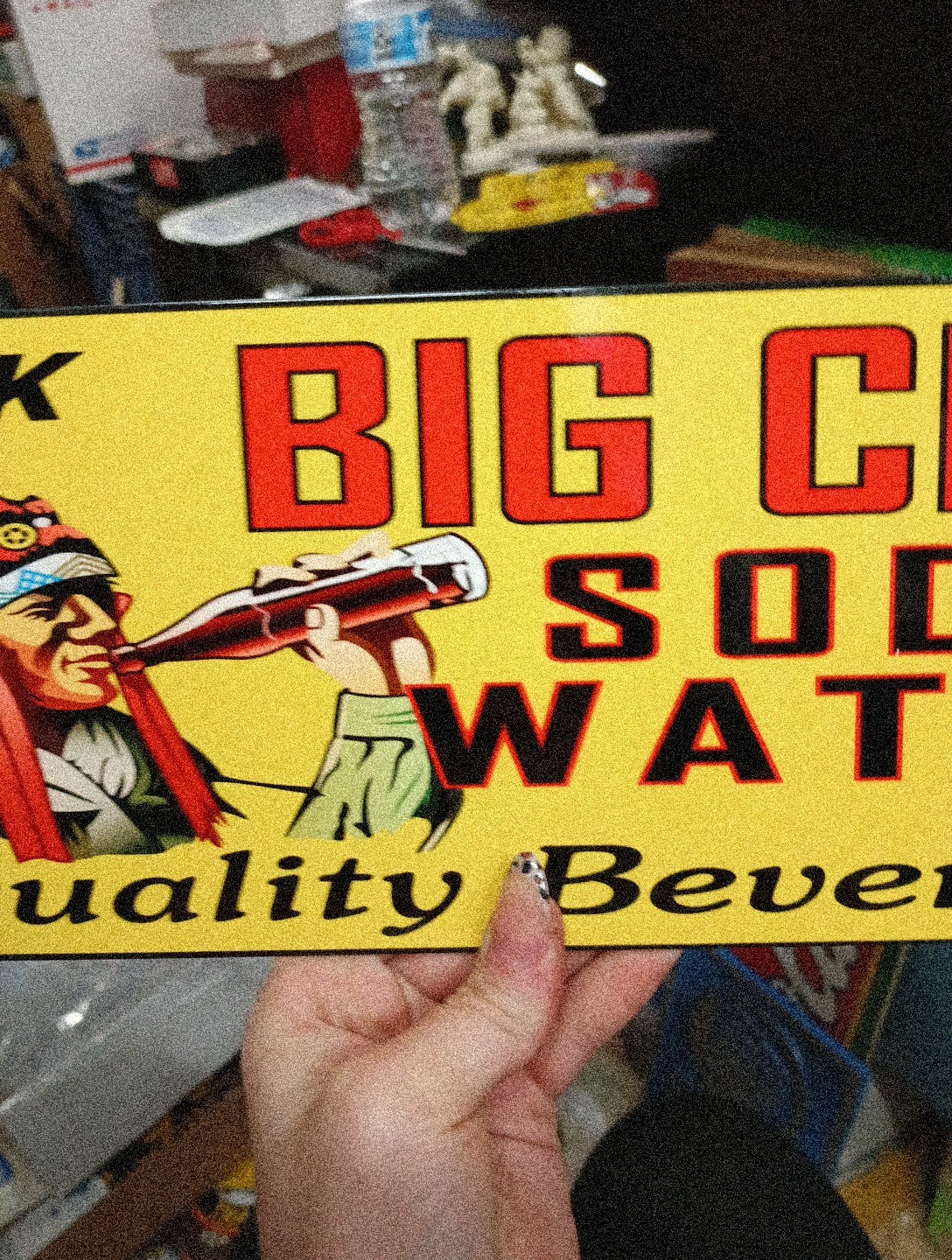 Porcelain Drink Big Chief Soda Water Sign