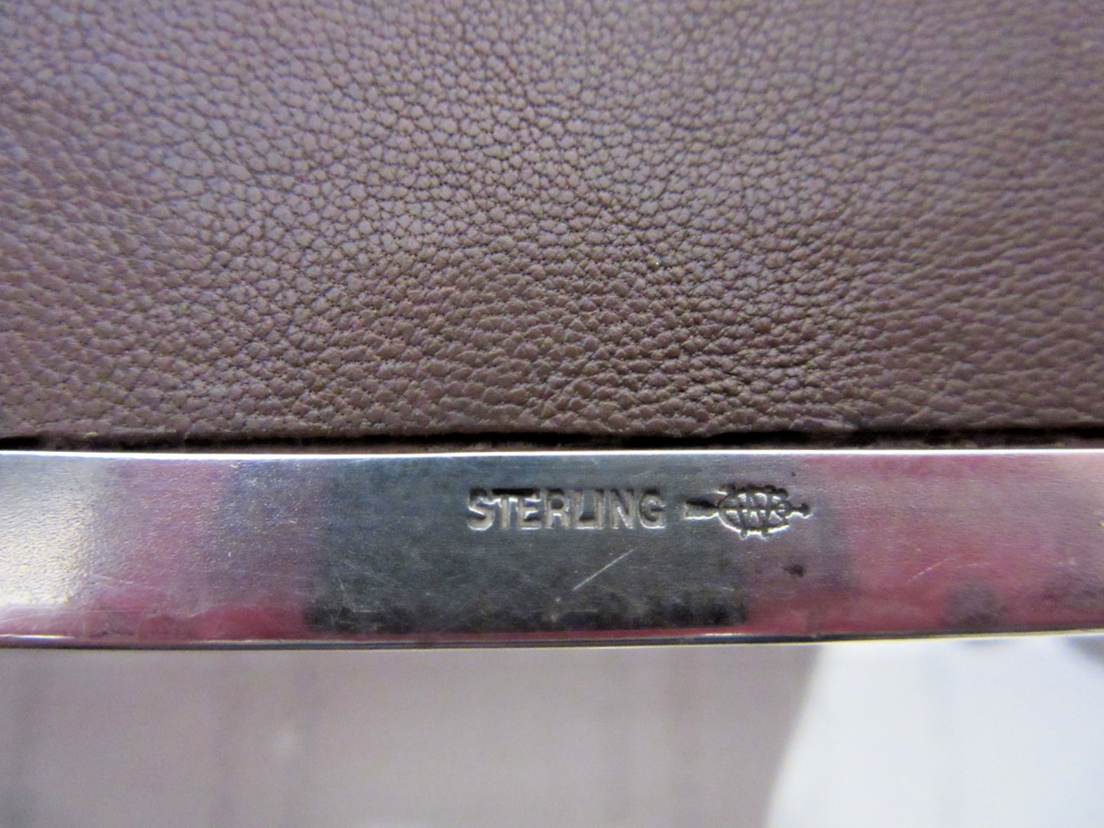 Antique Sterling Silver Cigarette Box Stamped Maker Mark Wood Lined 4.8 Oz