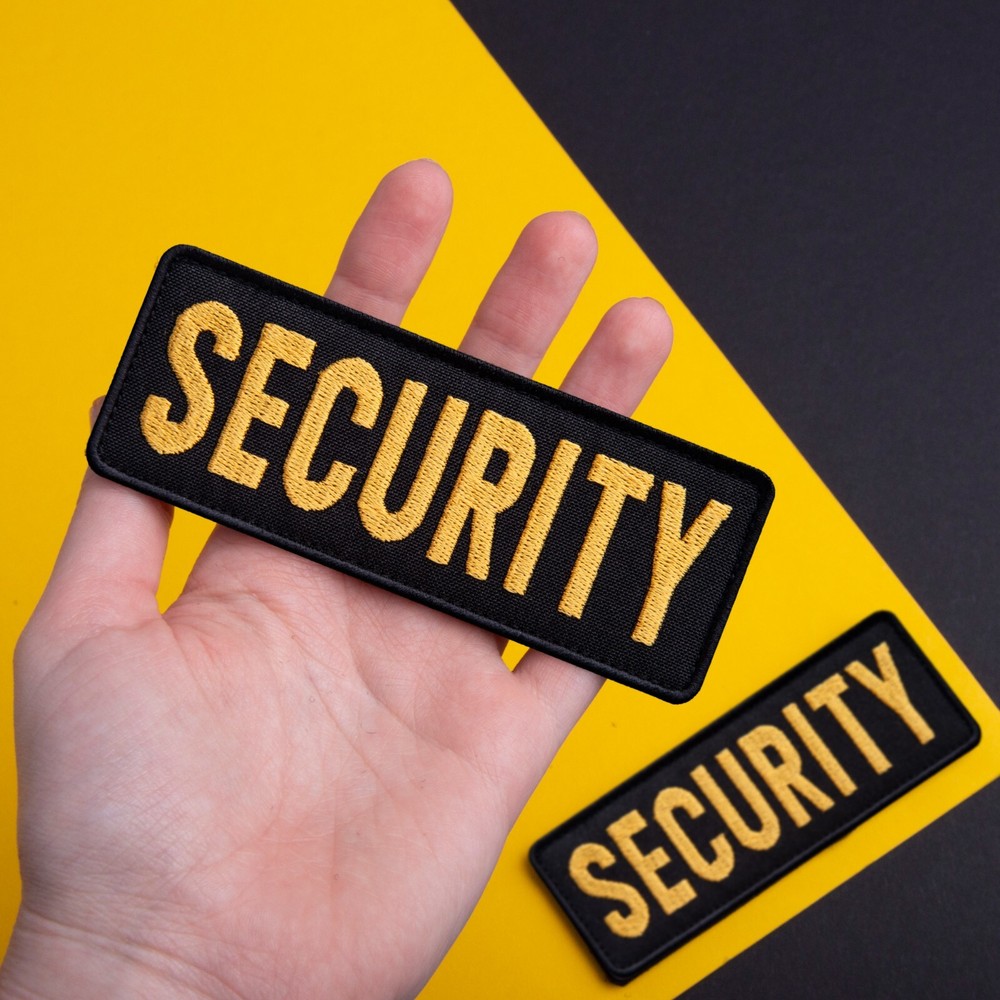 2-Piece Embroidered Security Patch for Vest, Jacket, Hook & Loop, Large & Small