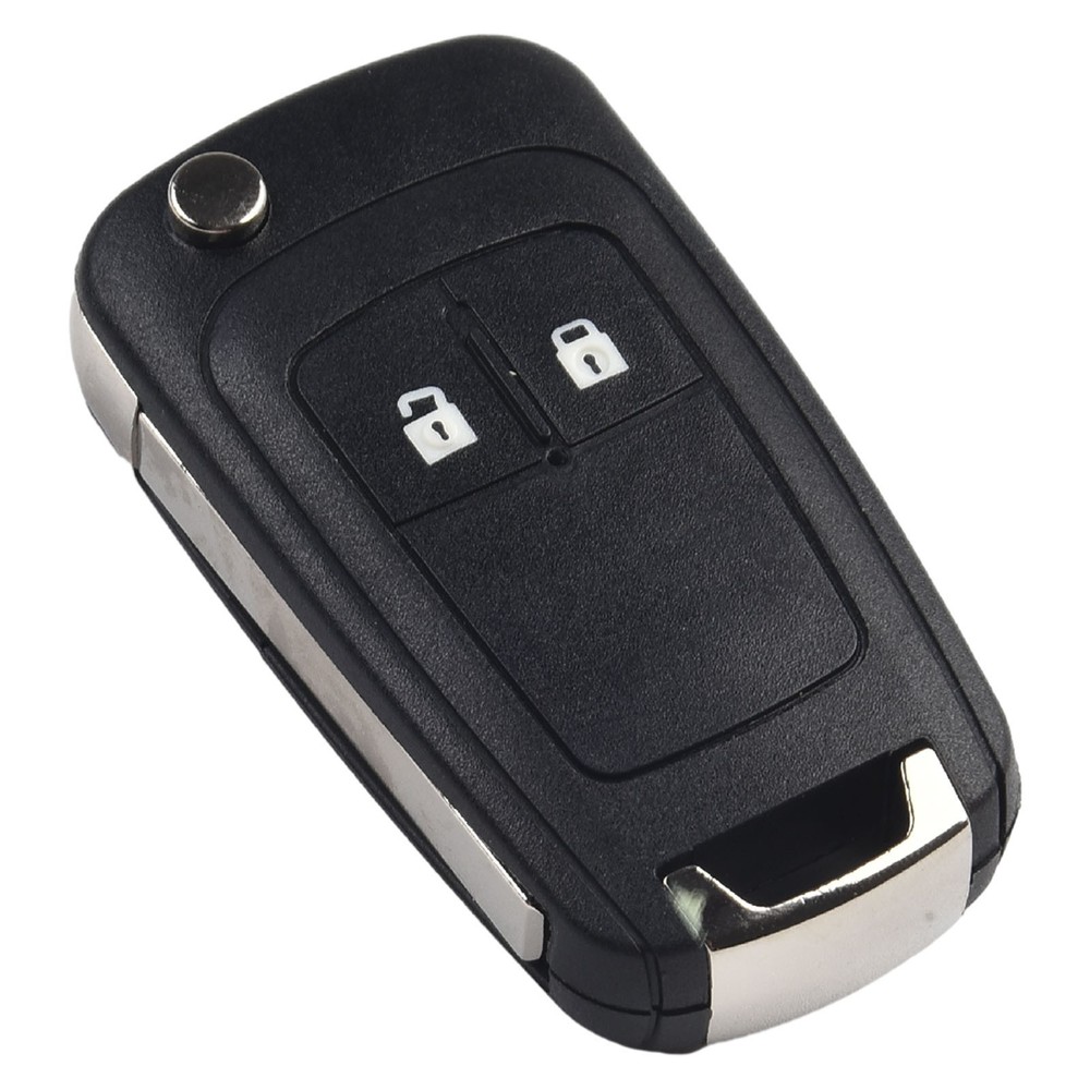 2-button Key Shell 1PC ABS Black Car Key Shell Replacement Folding Key