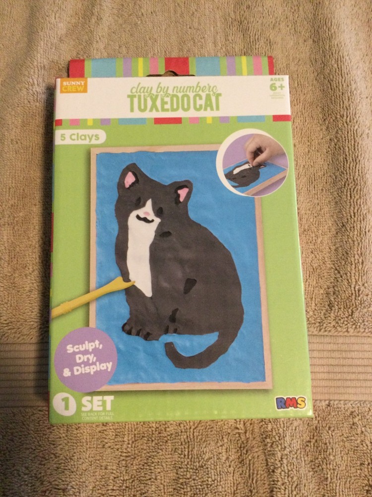 Clay By Number Tuxedo Cat Kit NEW