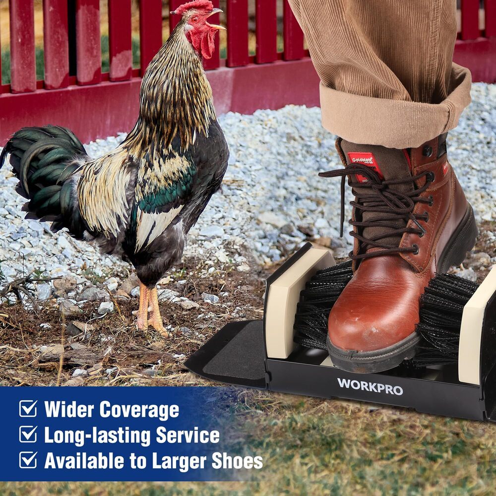 WORKPRO Extra Wide Boot Scrubber Heavy Duty Boot Scraper Brush Shoe Mud Cleaner