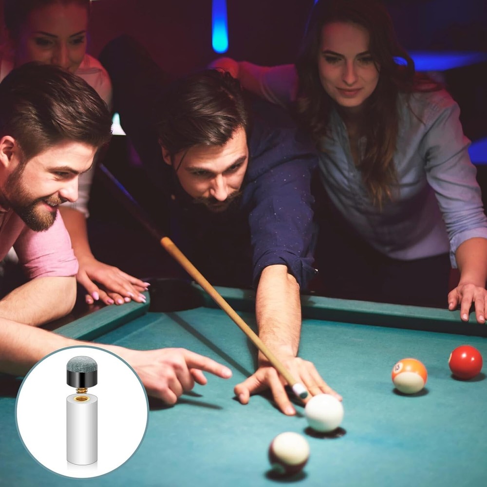 10 Sets Screw on Pool Cue Tips Replacement Billiard Cue Tips with White Pool