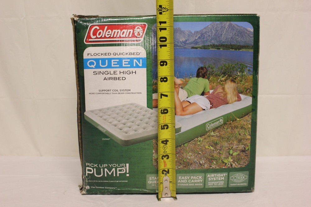 COLEMAN FLOCKED QUICKBED QUEEN SINGLE HIGH AIRBED J5