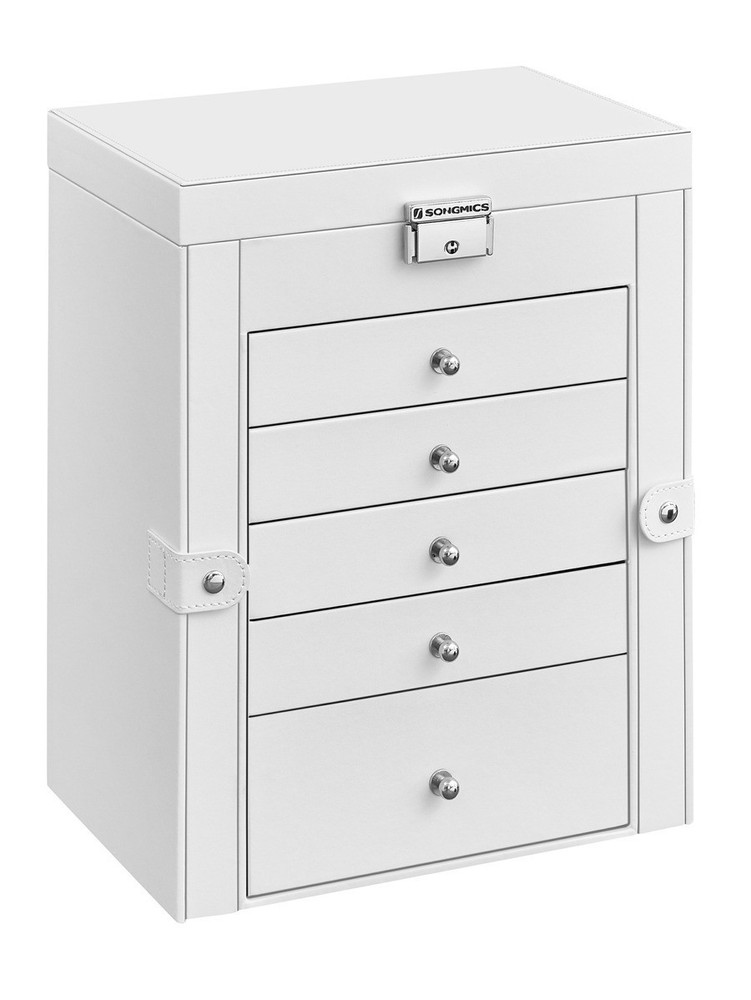 SONGMICS 6-Tier Jewelry Box with Mirror Lockable