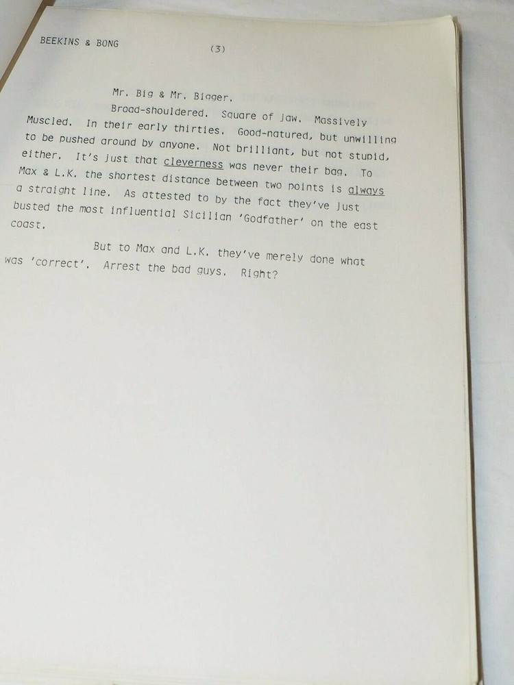 "BEEKINS & BONG" Original Movie Script by NICHOLAS COREA