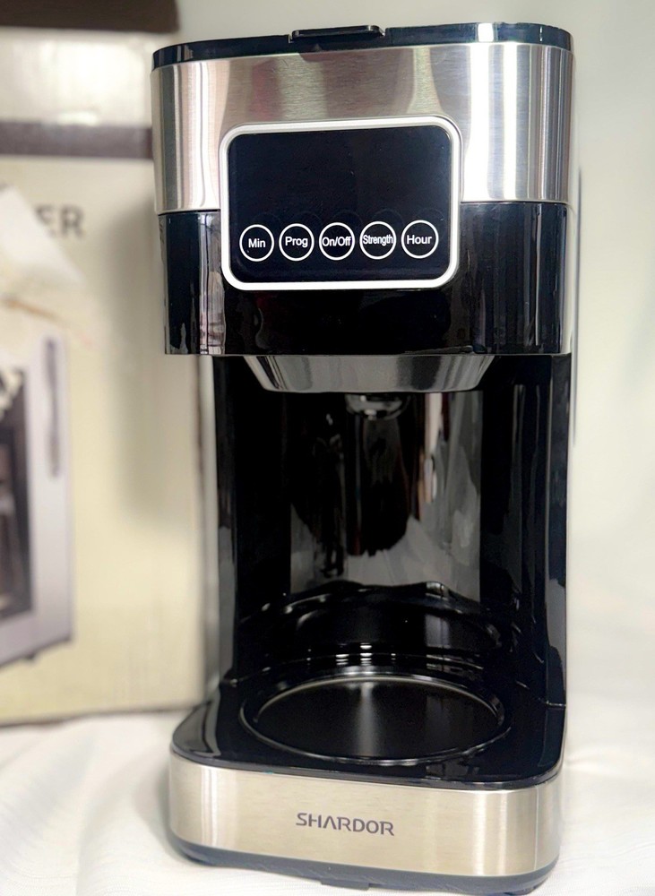 SHARDOR Touch-Screen 10-Cup Coffee Maker Programmable Glass Carafe 900W Silver