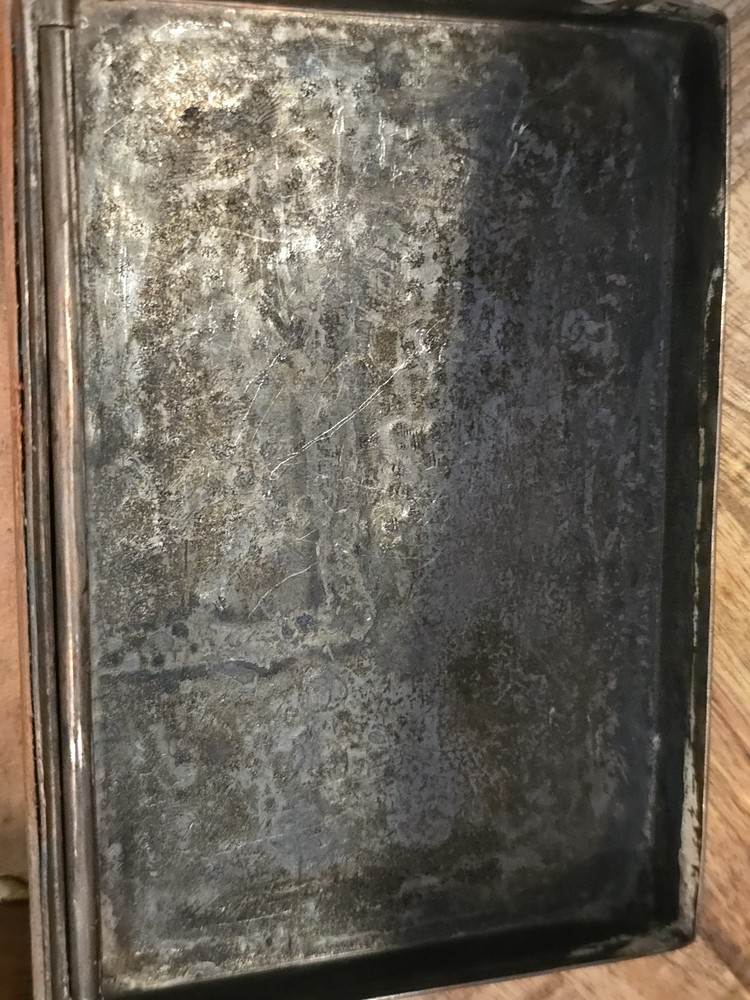 440 gm Solid Silver Antique Hinged Silver Box Snuff Cigarettes 90%