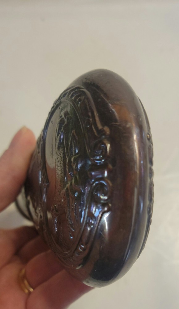 Copper Black Powder Flask with Pheasant & Dog Embossed