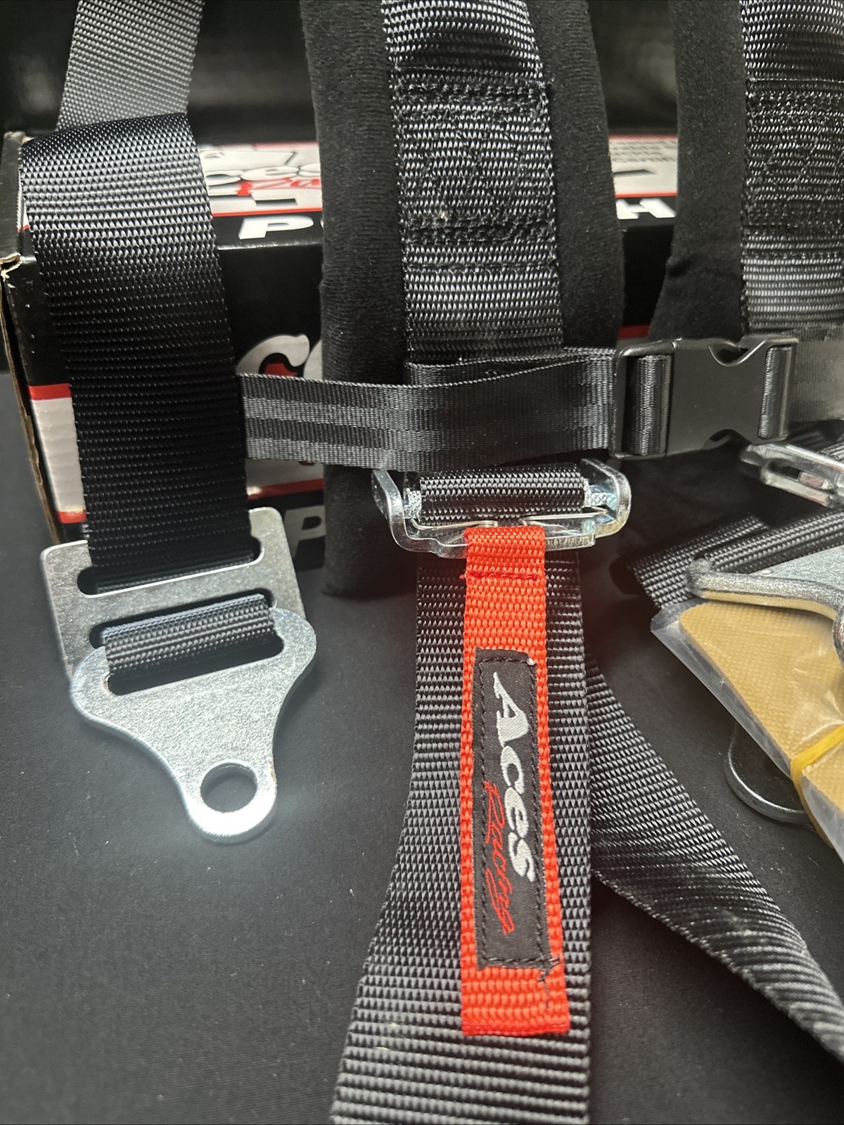 NEW Aces Racing 5 Point Harness With 2 Inch Padding E4 Certified BLACK