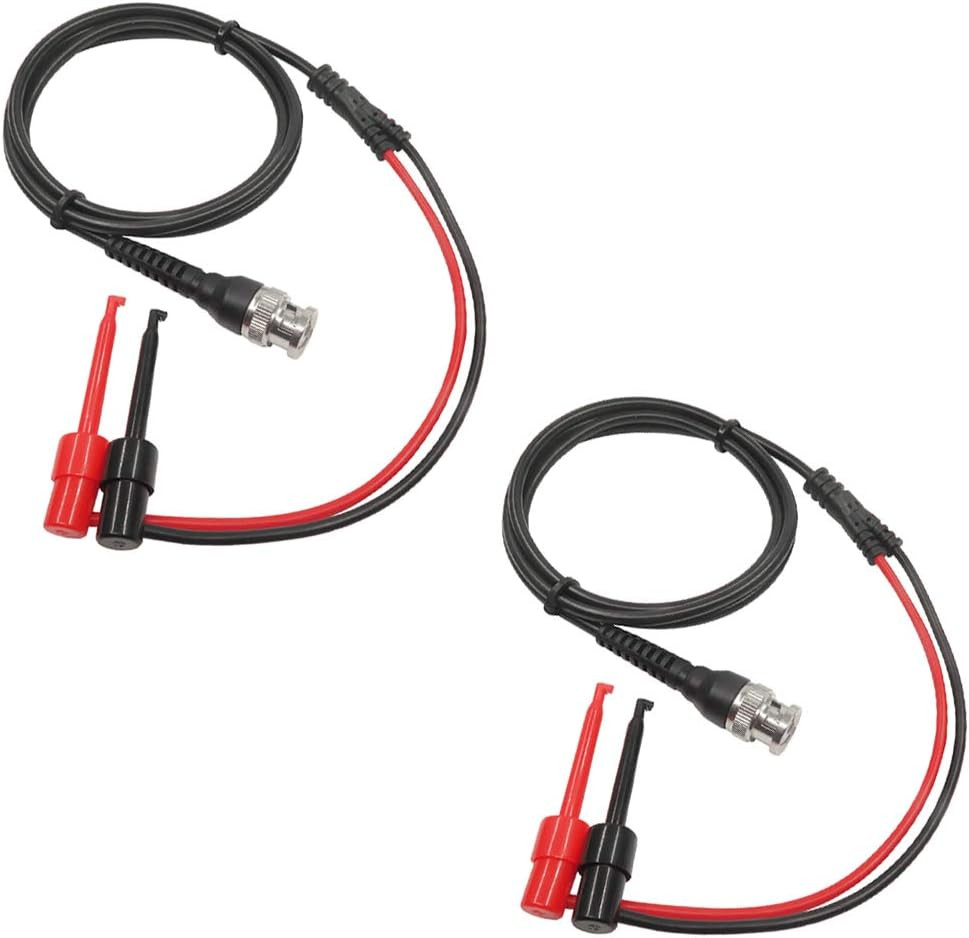 BNC to Mini Test Hook Clips Dual Hook Test Probe Cable Leads 120CM with Two Mini