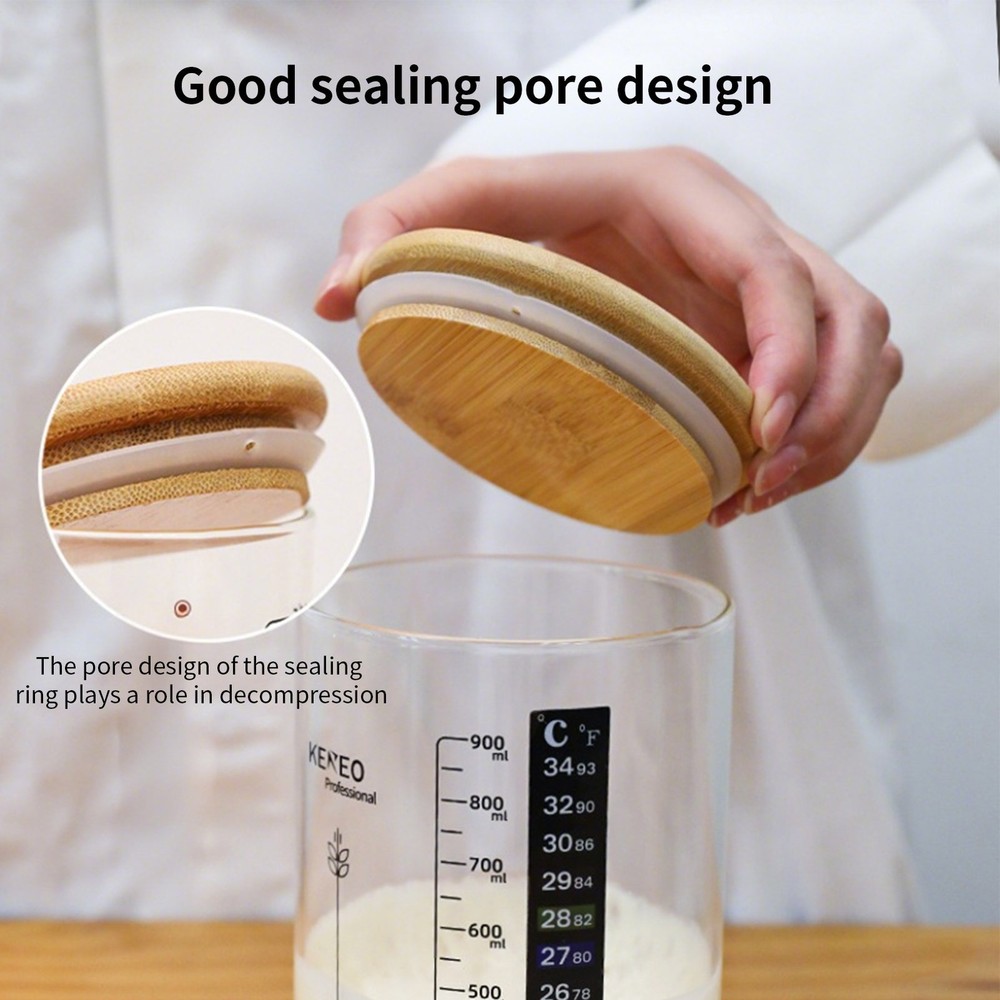 Bread Starter Jar Kitchen Fermentation Glass Set Multifunctional