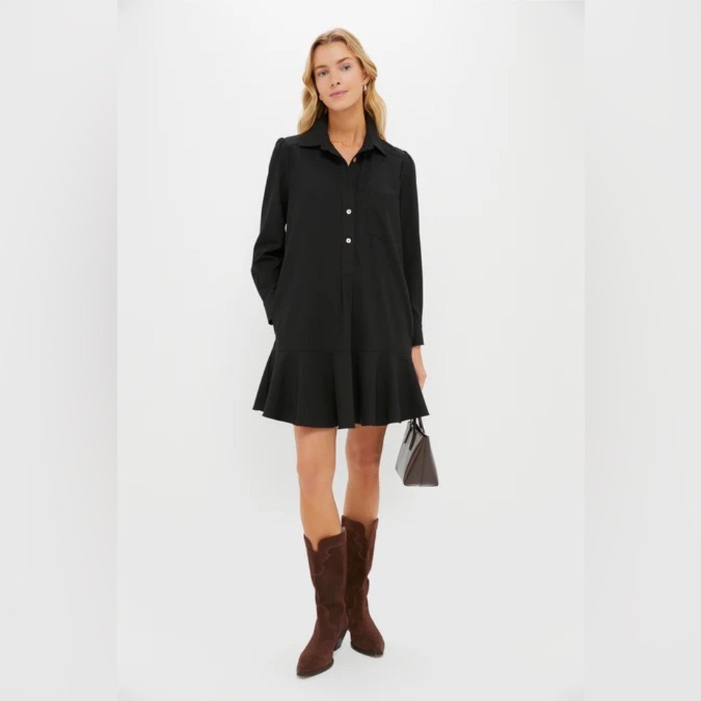TUCKERNUCK Black Crepe Callahan Shirt Dress size XL