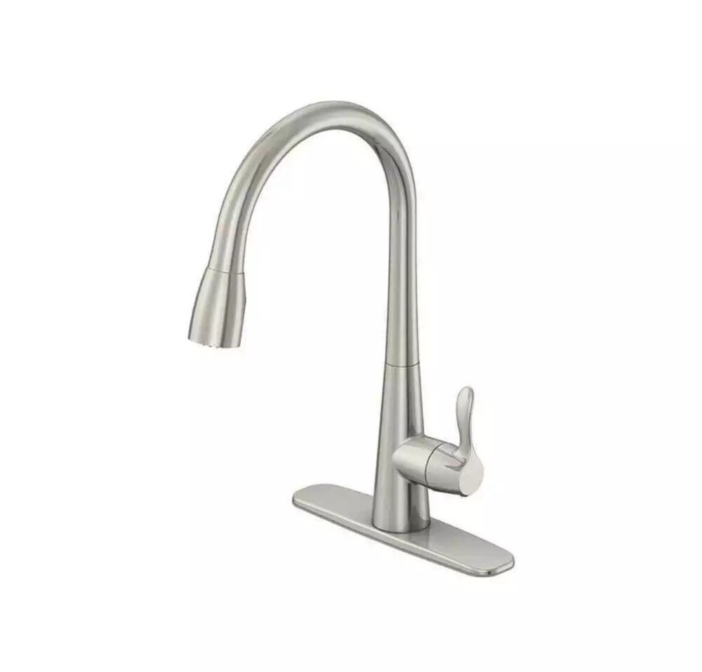 Oakbrook Vela Pulldown Kitchen Faucet One Handle Brushed Nickel