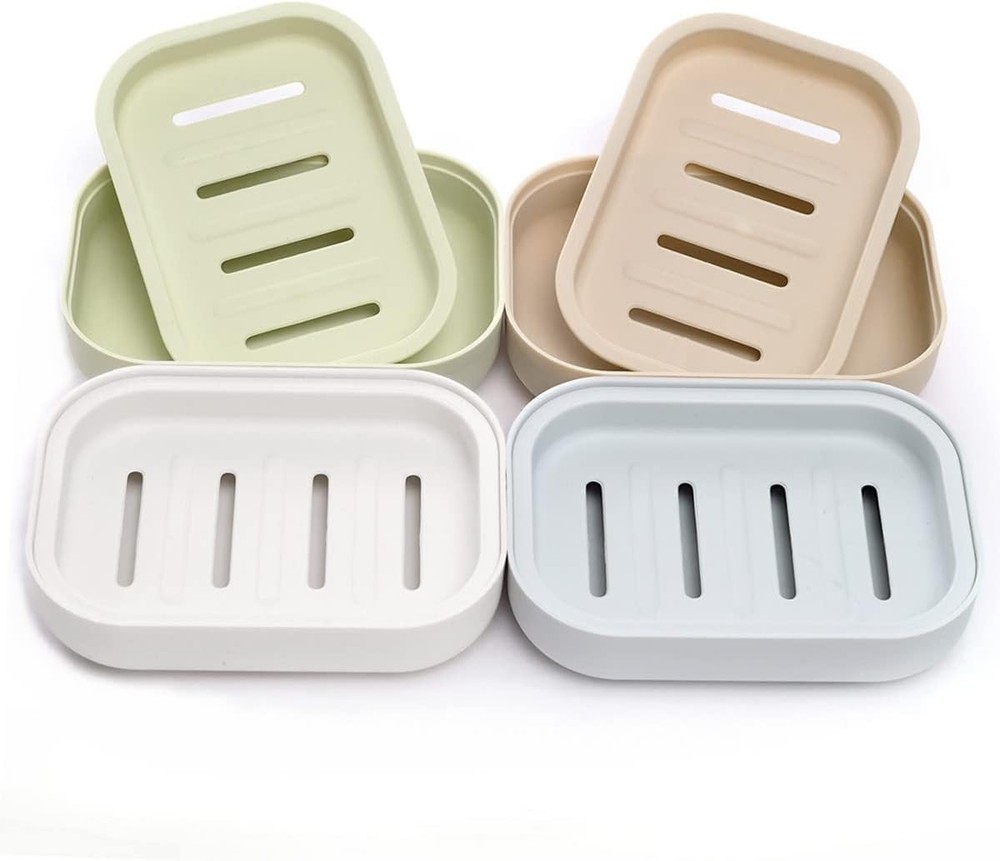 Plastic Soap Dish, Soap Container, Double Layer Draining Soap Holder for