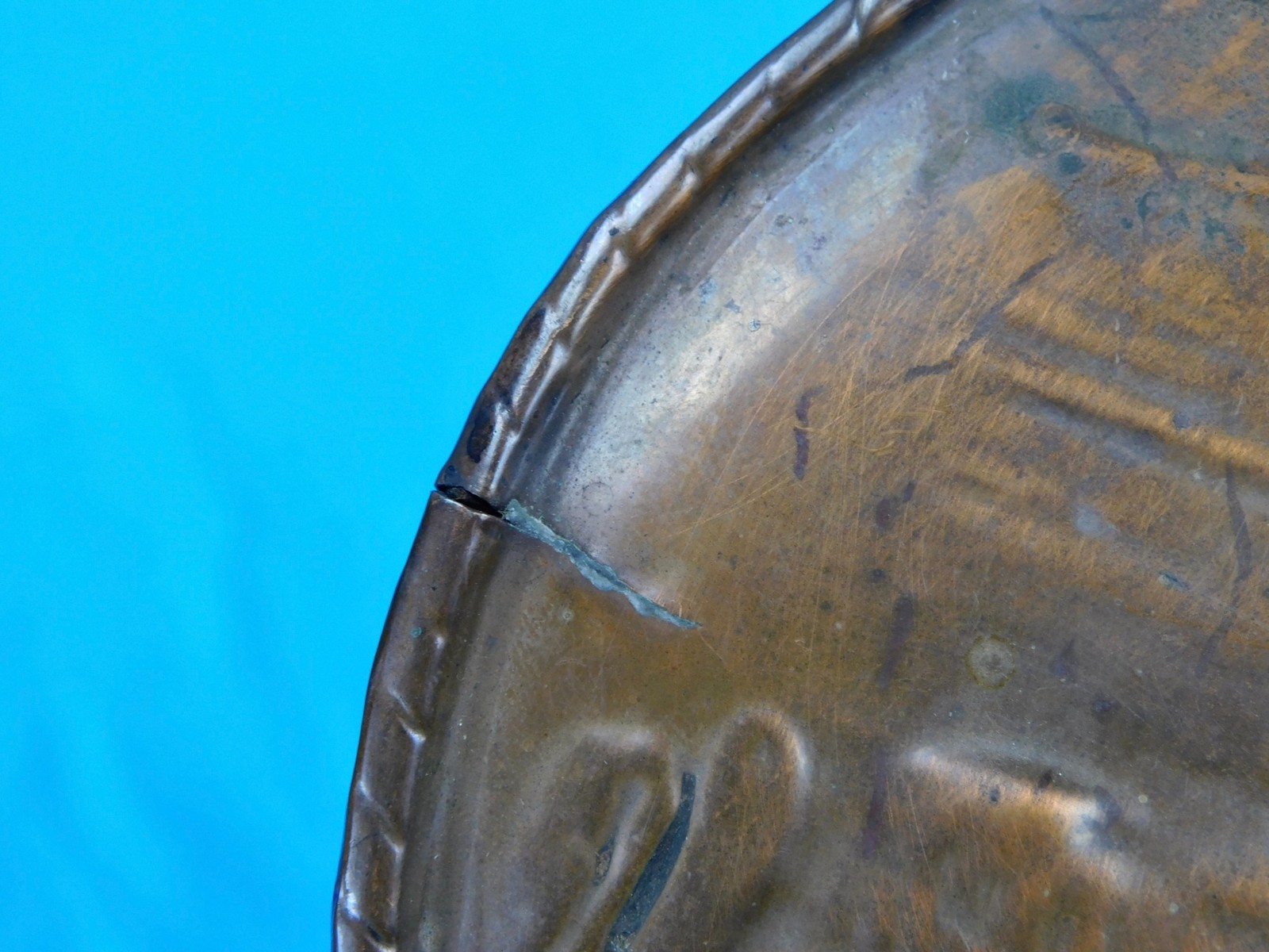 German Germany Antique WW1 Copper Tin Metal Wall Plaque Military Decor