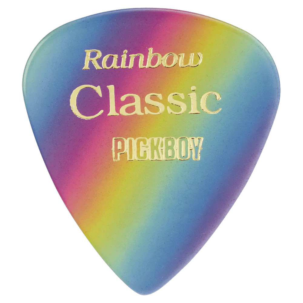 Pickboy Vintage Pick, Rainbow, Cellulose, 10-pack PB21P
