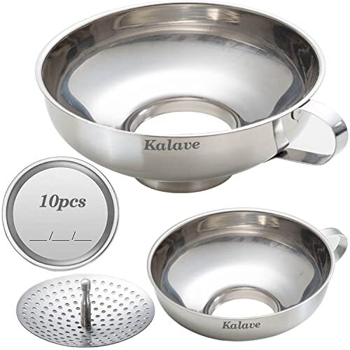 Canning Funnel Food Grade Stainless Steel Canning Funnel Strainer Wide Mouth