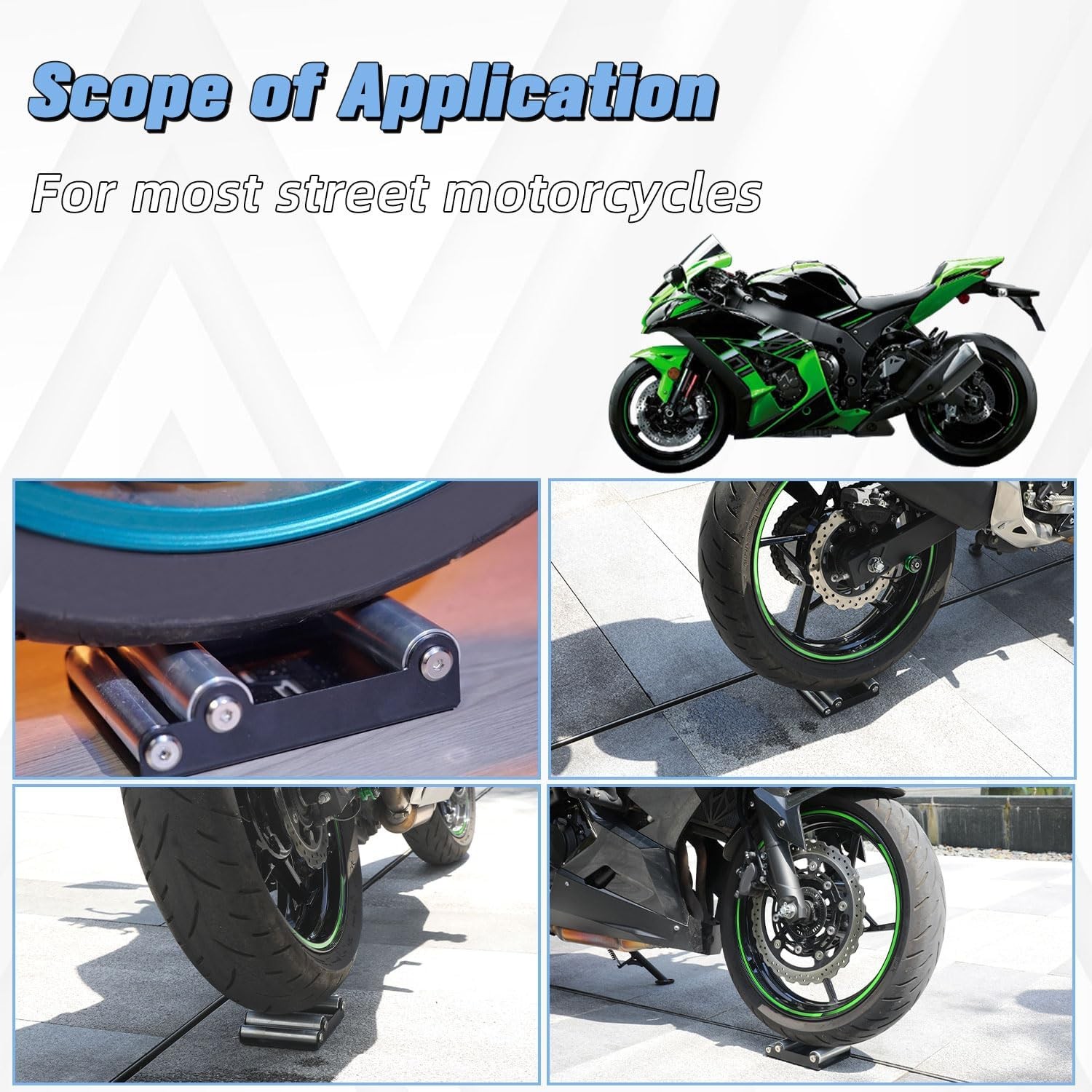 Motorcycle wheel roller stand Cleaning for Tyre cleaning & chain lubrication