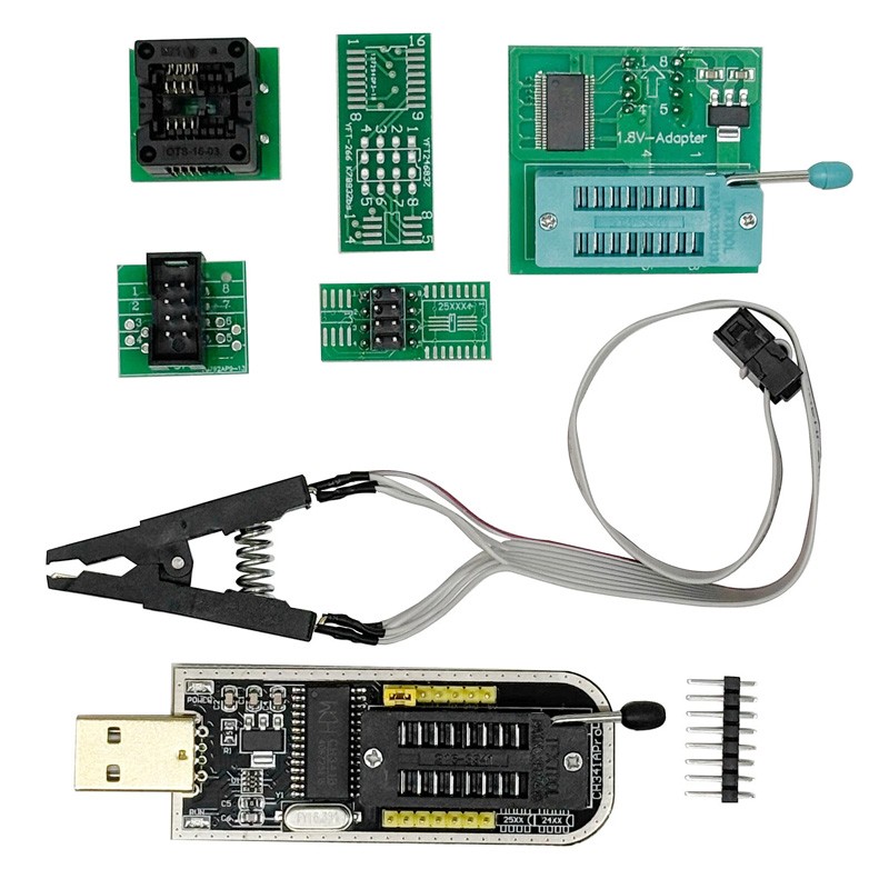 CH341A SOIC Clip Socket 1.8V 3.3V USB EEPROM Flash BIOS Repair Programmer